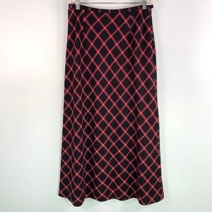 Pendleton 100% Virgin Wool Maxi Aline Red/Black Diamond Pattern Maxi 12